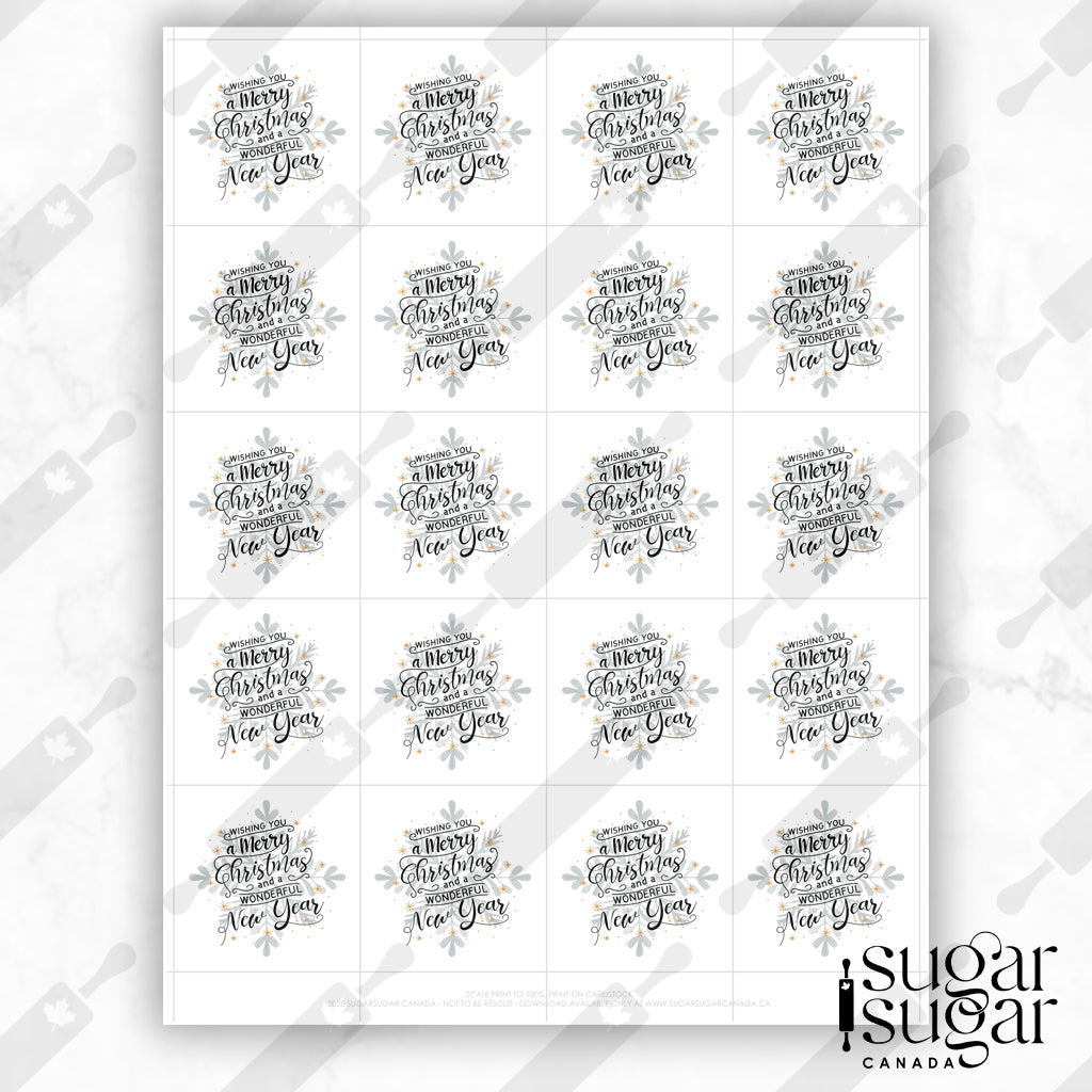 Merry Christmas Snowflake Square Tag