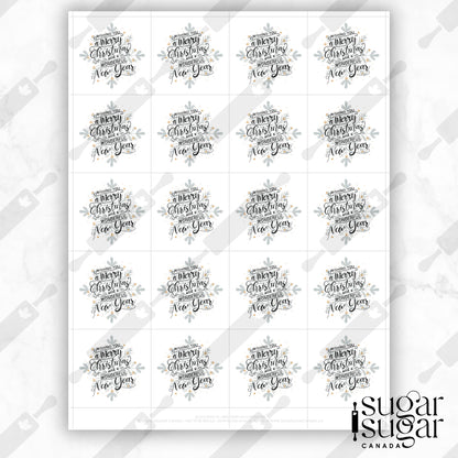 Merry Christmas Snowflake Square Tag
